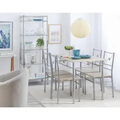 Just Home Collection - Comedor con 4 Sillas Rectangular 110 x 70 x 76 cm