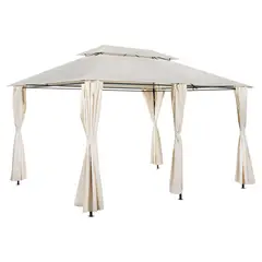 Just Home Collection - Pérgola de Metal Romana con Cortinas 3 x 4 Metros