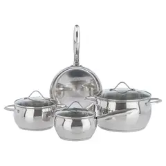Just Home Collection - Bateria de cocina Apple 7 piezas Acero inoxidable