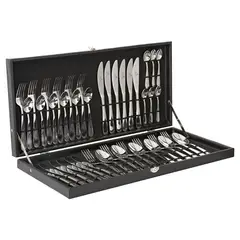Just Home Collection - Juego de cubiertos de acero inoxidable con maletin HC 42 piezas