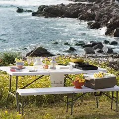 Just Home Collection - Mesa plegable tipo Maleta 180 cm