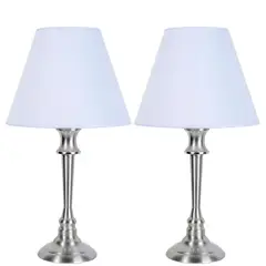 Casa Bonita - Set de 2 Lámparas de buró Lille 60W E27 Blanco