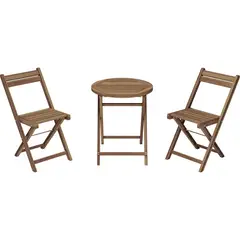 Just Home Collection - Juego de Balcón Catania Madera 3 Piezas