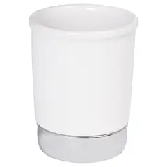 Interdesign - Vaso de Baño York Blanco Cromo