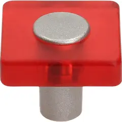 Fixser - Jaladera cuadrada abs metacrilato rojo cromado mate