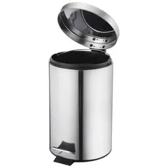 Just Home Collection - Bote de Basura Metálico con Pedal de 3L Plata