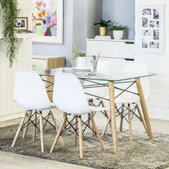 Just Home Collection - Set Comedor con 4 Sillas Soar 120X80X76 cm