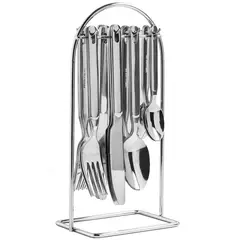 Just Home Collection - Juego de cubiertos rack 24 piezas HC Chrome