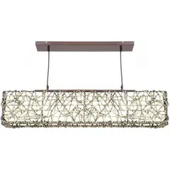 Just Home Collection - Lámpara Colgante Natural Rect 3L E27