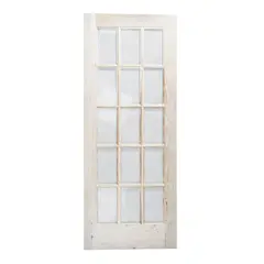 Madera Excel - Puerta de madera Pino frances 15 luces de 86 x 213 cm Natural