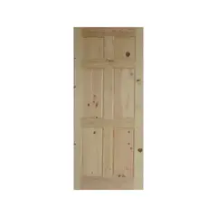 Madera Excel - Puerta de madera de Pino 6 paneles de 86 x 213 cm Natural