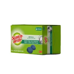 Scotchbrite - Fibra Metálica con Jabón Scotch-Brite, 4 Piezas
