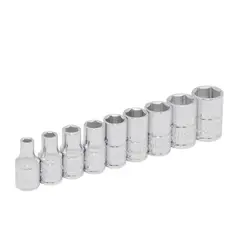Urrea - Juego de 9 dados métricos 1/4" en riel