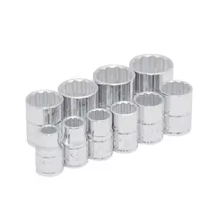 Urrea - Juego de 10 dados en pulgadas 3/8" en riel