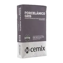 Cemix - Adhesivo porcelánico gris 20 kg