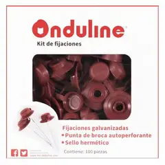Onduline - Kit 100 pz fijación 3'' Autoperforante Rojo