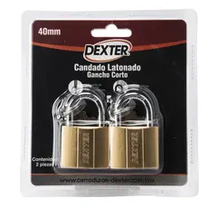 Dexter - Candado Latonado 40 mm 2 Piezas