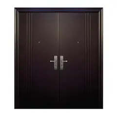Serv Hogar - Puerta Seguridad 3 Líneas Chocolate Doble Izquierda 170 x 215 cm