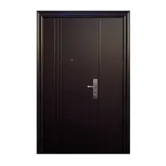 Serv Hogar - Puerta Seguridad 3 Líneas Chocolate Izquierda 130 x 215 cm
