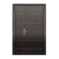 Serv Hogar - Puerta seguridad Contour nogal con fijo derecha 130 x 213 cm