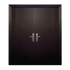 Serv Hogar - Puerta Seguridad 3 Líneas Chocolate Doble Derecha 170 x 215 cm