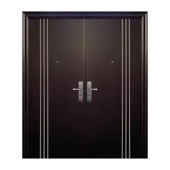 Serv Hogar - Puerta Seguridad 3L Plus chocolate con fijo doble izquierda 170 x 213 cm