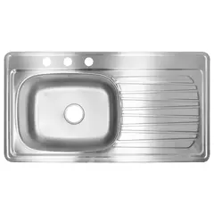 Eb - Fregadero 1 Tina 101 x 54 x 18 cm Empotrar con Escurridor Derecho