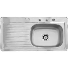 Eb - Fregadero 1 Tina 101 x 54 x 18 cm Empotrar con Escurridor Izquierdo