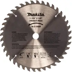 Makita - Disco para Sierra Circular 7 1/4" x 5/8 x 40