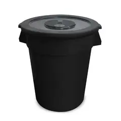 Alica - Bote de Basura Plástico con Tapa de 120L Negro
