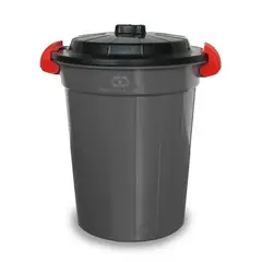 Alica - Bote de Basura Plástico con Tapa de 65L Gris
