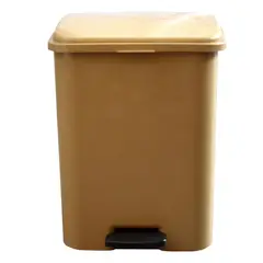 Alica - Bote de Basura Plástico con Pedal de 16L Beige