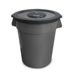 Alica - Bote de Basura Plástico con Tapa de 120L Gris