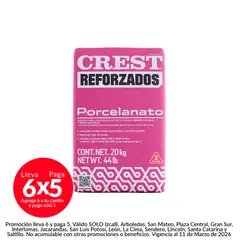 Crest - Adhesivo para porcelanato blanco 20 kg