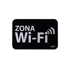 Acrilicos Sablon - Señal "zona de wi-fi" placa rígida autoadherible 22.8 x 15.2 cm