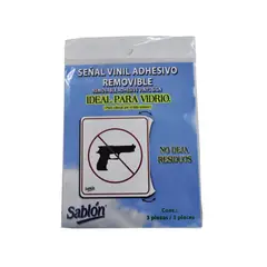 Acrilicos Sablon - Señal "no entrar con armas" vinil autoadherible 13 x 15 cm