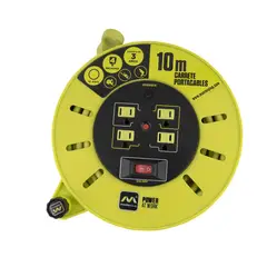 Luceco-Masterplug - Extensión de carrete 10m verde