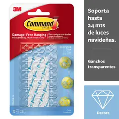 Command - Mini Ganchos Decorativos transparentes 20 piezas
