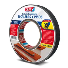 Tesa - Cinta antideslizante uso general 24 mm x 20 m negra
