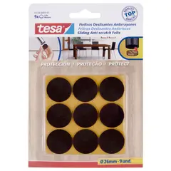 Tesa - Fieltro protector 26 mm x 9 unid café