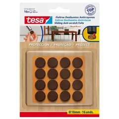 Tesa - Fieltro protector 18 mm x 16 unid café