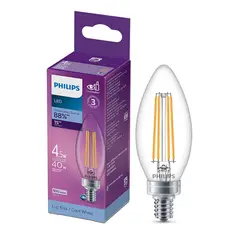 Philips - Foco Led Vela Filamento E12 4.5W Luz Fría