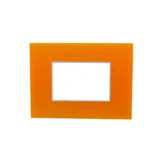 Halux - Marco de placa 3 módulos naranja