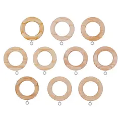 Construmart - Set de 10 argollas grandes de madera natural para cortina