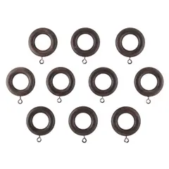 Construmart - Set 10 argollas chicas madera chocolate c/barniz