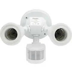 Sanelec - Portalámpara doble con sensor de mov. foco ahorrador