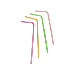 Metaltex - Bolsa con 100 popotes flexibles fluorescentes