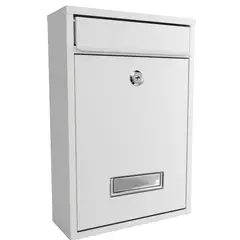 Handy Home - Buzón de Acero Galvanizado 22 X 32 X 8.5 cm Blanco