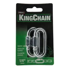 Kingchain - Eslabones c/rosca zinc 1/4" x 2 pc en tarjeta