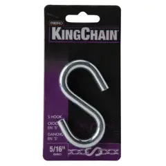 Kingchain - Gancho en "S" de zinc 5/16" en tarjeta